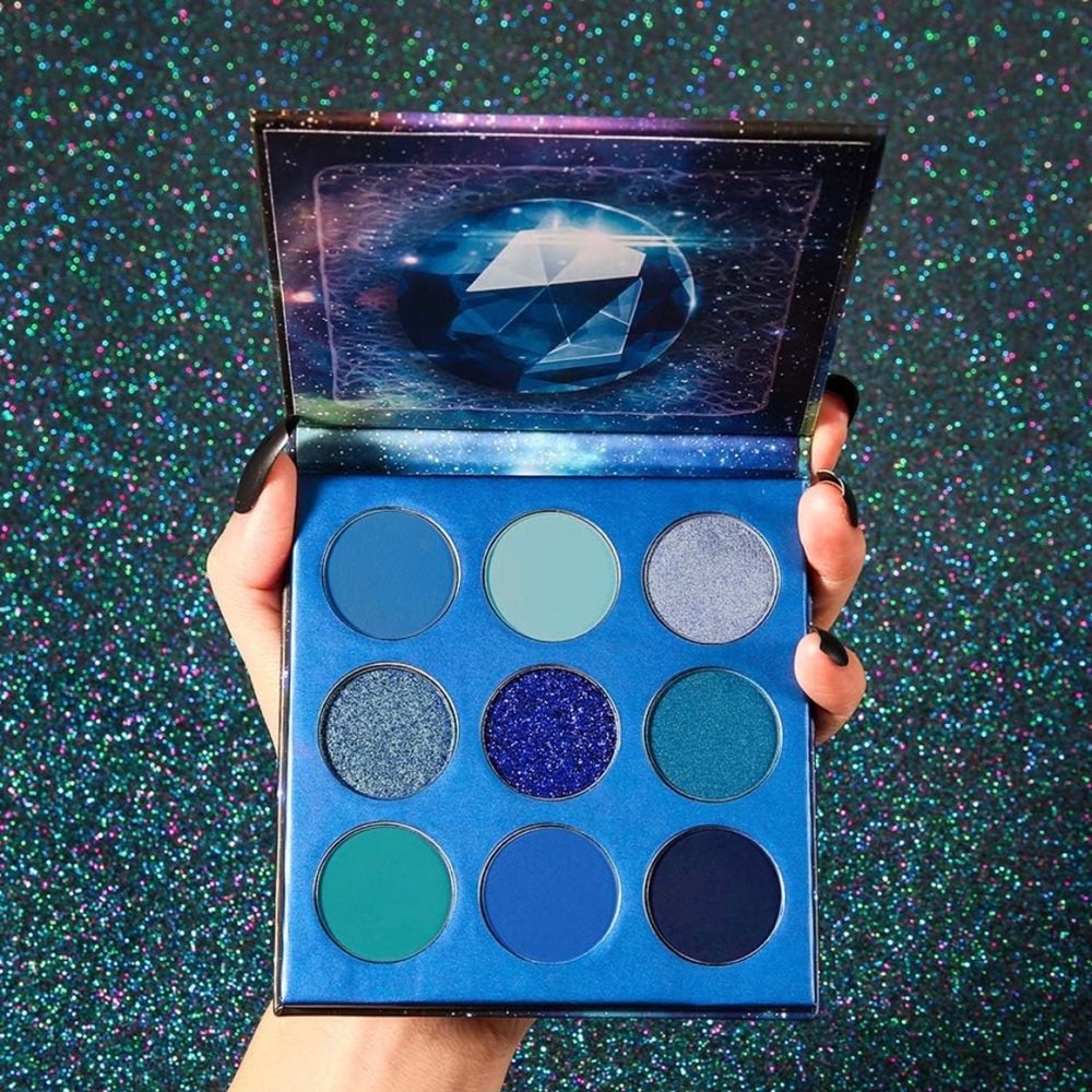 Eyeshadow Palette Vivid Mattes, Shimmers&Glitter, Long-Lasting & Waterproof Blue